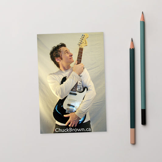 'CB' postcard: Guitar-hug